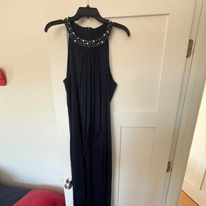 SLNY Navy floor Length Dress